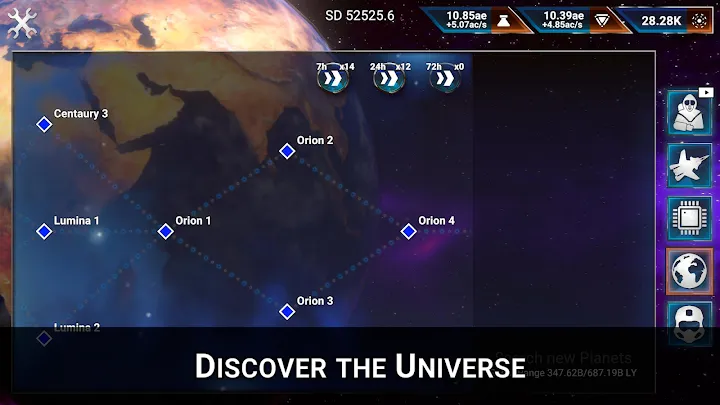 Zrzut 1: Widok mapy galaktyki